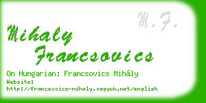 mihaly francsovics business card